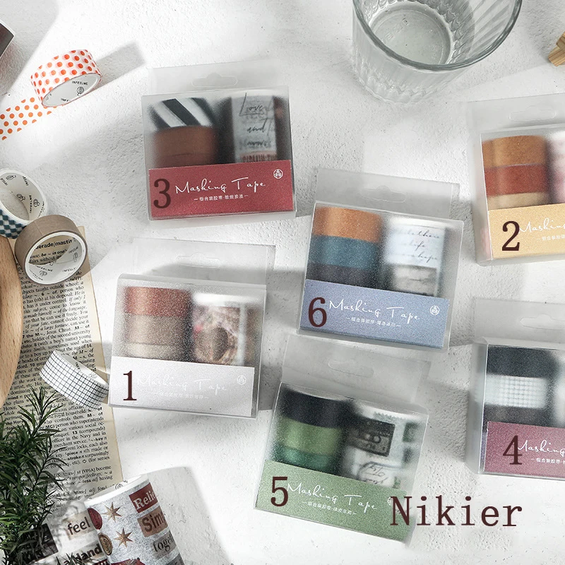 

5 Rolls Vintage Time Travel Label Decoration Washi Tape DIY Ablum Diary Scrapbooking Bullet Journal Label Masking Tape Stickers