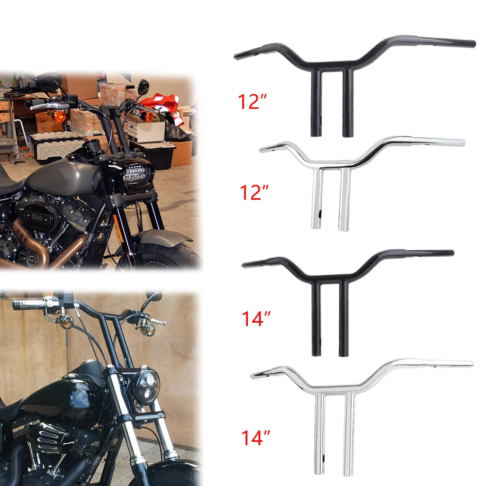 Manubrio Moto Manubrio Volante 12 "14" Rise T-Bar Cnc Per Harley Davidson Dyna Softail Sportster Xl 1200 883