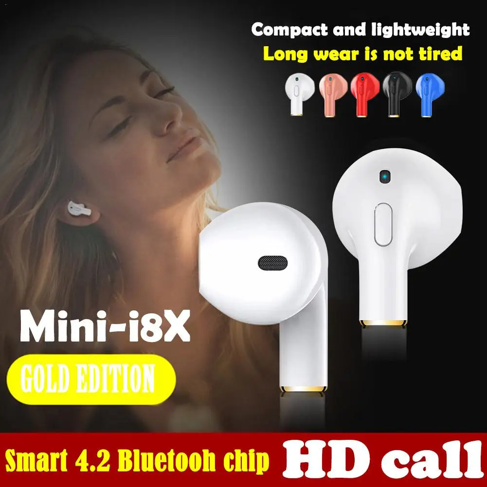 Мини I8x Одиночная Bluetooth 4,2 стерео гарнитура Беспроводная гарнитура вкладыши музыкальные наушники с микрофоном для IPhone Android samsung