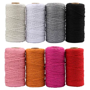 

Cotton Rope 3MM Colorful Home Textile Rustic Twine String Cord 100M Handmade DIY Crafts Accessories Wedding Decoration