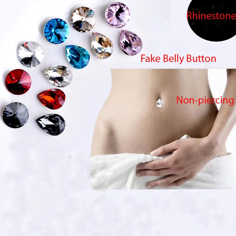 Fake Belly Button Piercing Real Crystal Brittney's Fashion