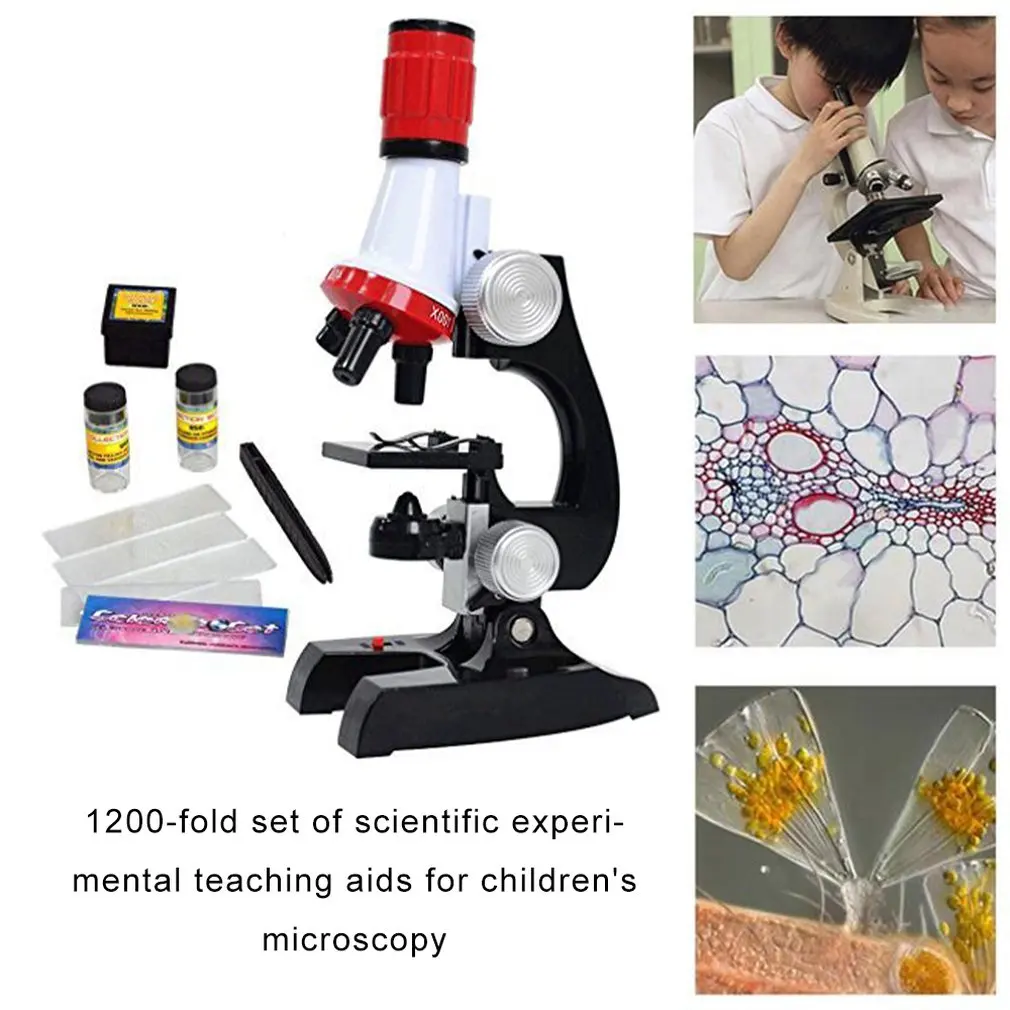 Детский микроскоп 1200 раз набор научный эксперимент обучающие средства набор юного ученого детская биология обучающий микроскоп