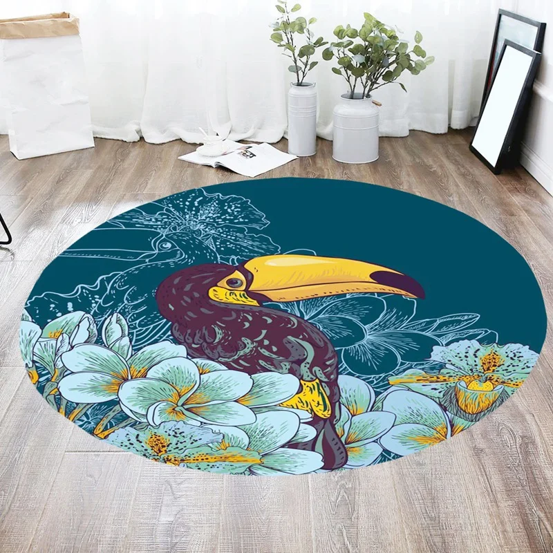 ABUI-80x80Cm зеленый завод круглый ковер коврики войлочный пол ковер для гостиной коврик