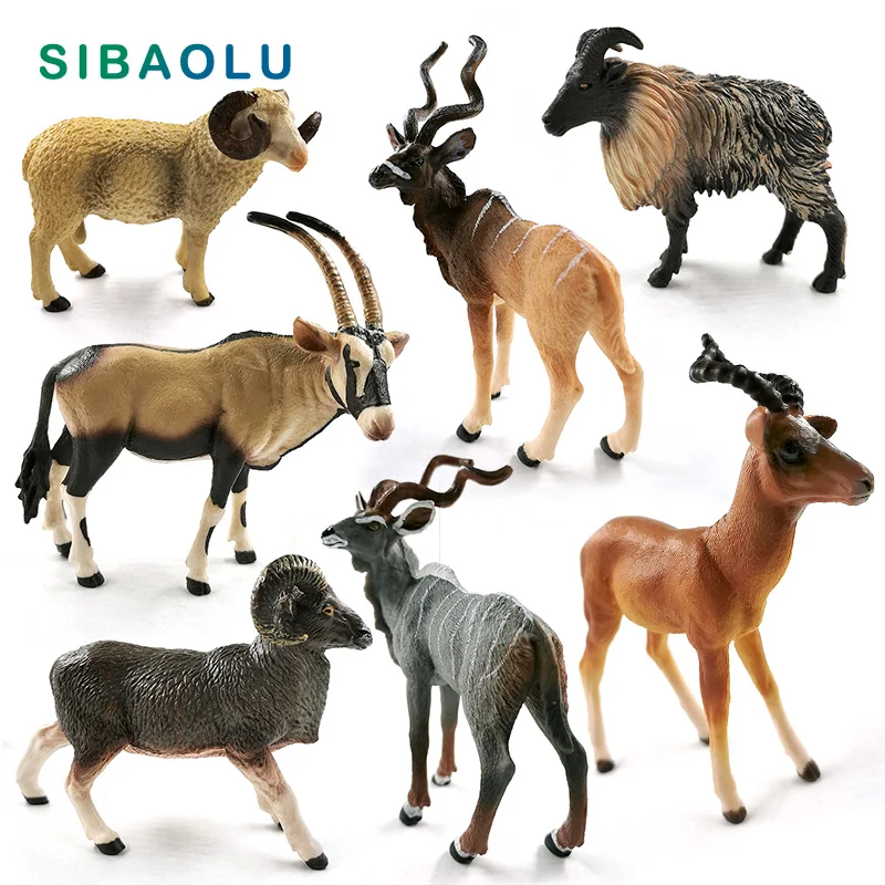 Гималайская овечья фигурка Antelope Wildebeest Argali модель животного домашний декор