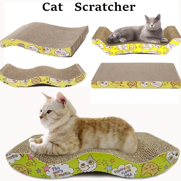 

Cat Scratch Board 3 Shape Cat Toy Big-size Double-sided Durable Pet Scratcher Pad Bed Mat with Catnip Toy Claw Care
