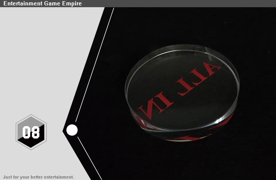 2 Yernea High-grade Poker Chips All In Transparent Crystal Texas Casinos Round Special Accessories Red Engraving All In Typeface (8)