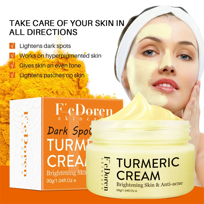 Herb Turmeric Face Cream Repair Acnes Scar Dark Spot Treatment Moisturizer Whitening Lightening