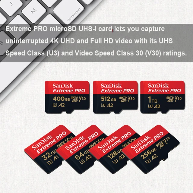 SanDisk Extreme® microSDXC™ UHS-I CARD, 4K UHD, Full HD