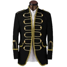 Мужской двубортный английский стиль длинный приталенный Блейзер дизайн Свадебный костюм жениха Черная Куртка мужская сценическая одежда костюм певицы