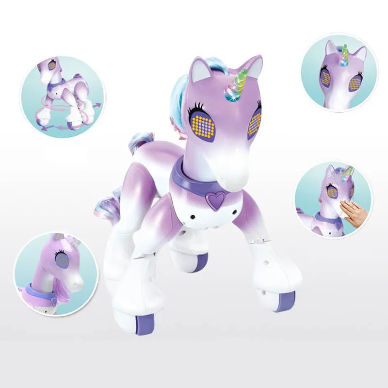 Robot eléctrico con dibujos de unicornios para niños, juguete educativo con animales de inducción infrarroja, mascota de Control remoto