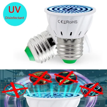 

E27 Germicidal Light E14 UV Disinfectant Light 3W 5W 7W MR16 LED UV Sterilizer Bulb Ozone Lamp GU10 Ultraviolet Light Kill virus