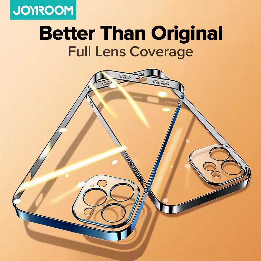Joyroom-funda transparente para iPhone 12 Pro Max PC + TPU, a prueba de golpes, lente de cámara completa, funda protectora transparente para iPhone 12 Mini