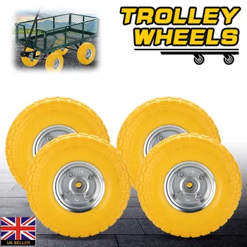 

4pcs 250mm PU Trolley Wheels Replacement Truck Trolley Wheels Spare Tyres Casters Wheelbarrow Solid Wheels Burstproof