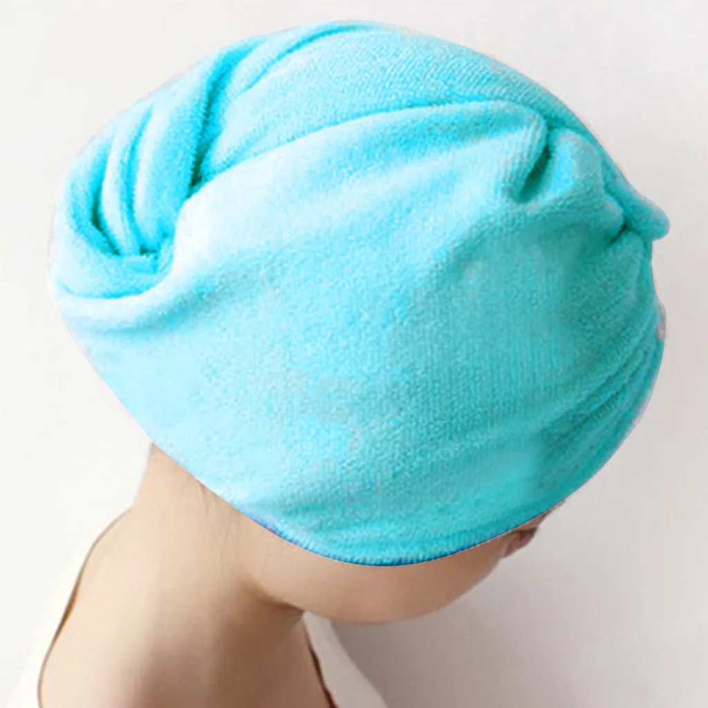 5 Minutes Rapided Dry Hair Cap Quick Drying Lady Towel Superfine Fiber Bath Head Wrap Hat Wrapped Towel Bathing Cap 2 Pack