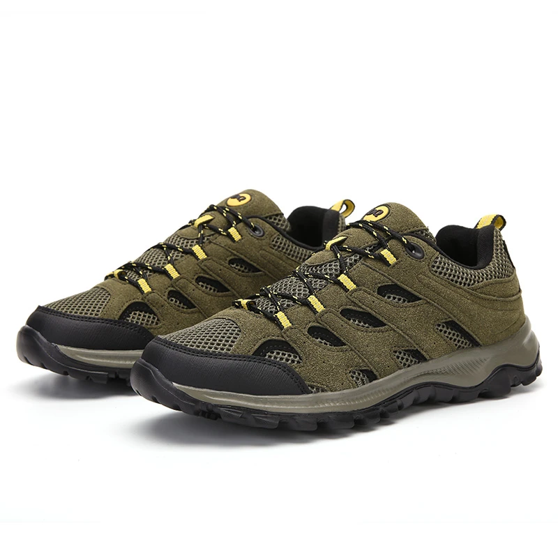 

New Men Breathable Outdoor Hiking Trekking Boots Khaki Walking Vans Shoes Fishing Light Shoes Sneakers Homens Free Shipping