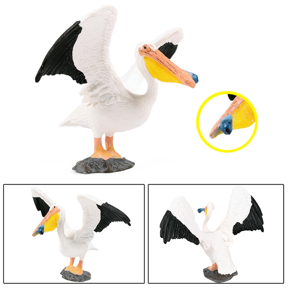 Реалистичная птица Пеликан модель диких животных фигурка ручной работы ремесло Фигурки игрушки детские развивающие игрушки для детей подарок