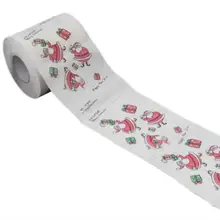 Рождественская туалетная бумага в рулоне, мягкая грязная туалетная бумага с рисунком Senta Claus для домашнего использования, реквизит для рождественской атмосферы