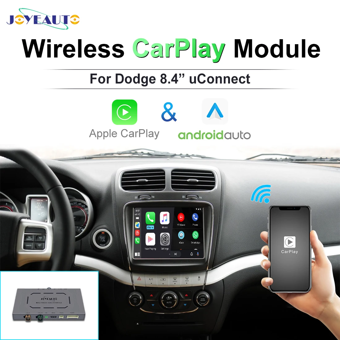 JoyeAutoWirelessAppleCarPlayforDodge84inchChargerRam