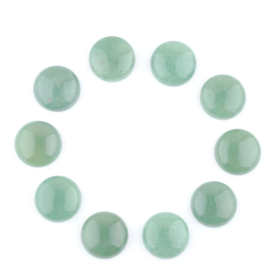 

20mm Natural Stone Aventurine Cabochon Bead CAB No Hole Fit DIY Handicrafts Reiki Jewelry Women Men Ring Bracelet 20Pcs TU3441
