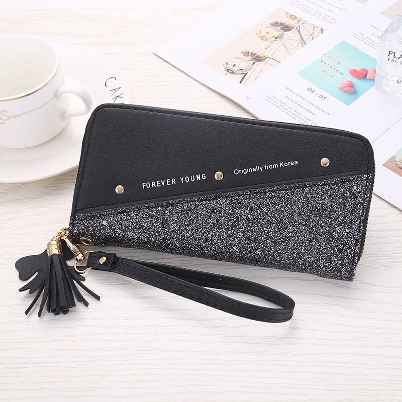 Monederos de moda para mujer, carteras con tarjetero para identificación, monedero largo con cremallera, monedero para - AliExpress