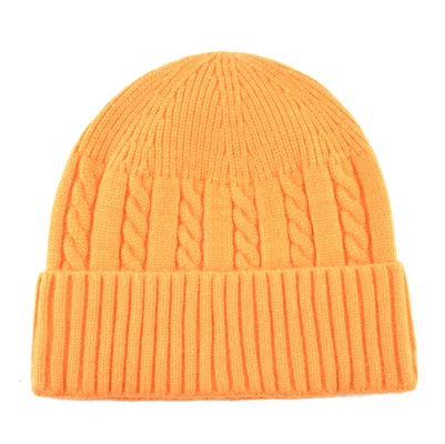 Yellow Вязаные шапки Skullcap для женщин, модные однотонные шапки Skullies Beanies для мужчин, уличная хип-хоп шапки для мальчиков и девочек, весенне-осенняя Выходная шляпа - Цвет: Yellow