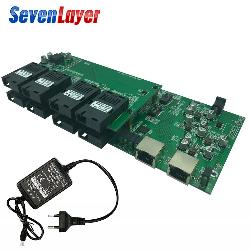 Гигабитный Ethernet коммутатор 8 155 м волоконный порт 2 1000 м RJ45 UTP промышленный одномодовый одноволоконный SC конвертер печатной платы