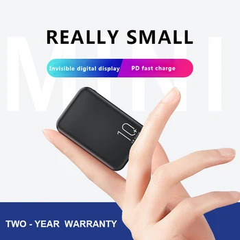 

20000mAh Mini Power Bank Tpye-C Mirco USB Intput Quick Charge Side Display Portable Charger Dual USB Fast Output Powerbank