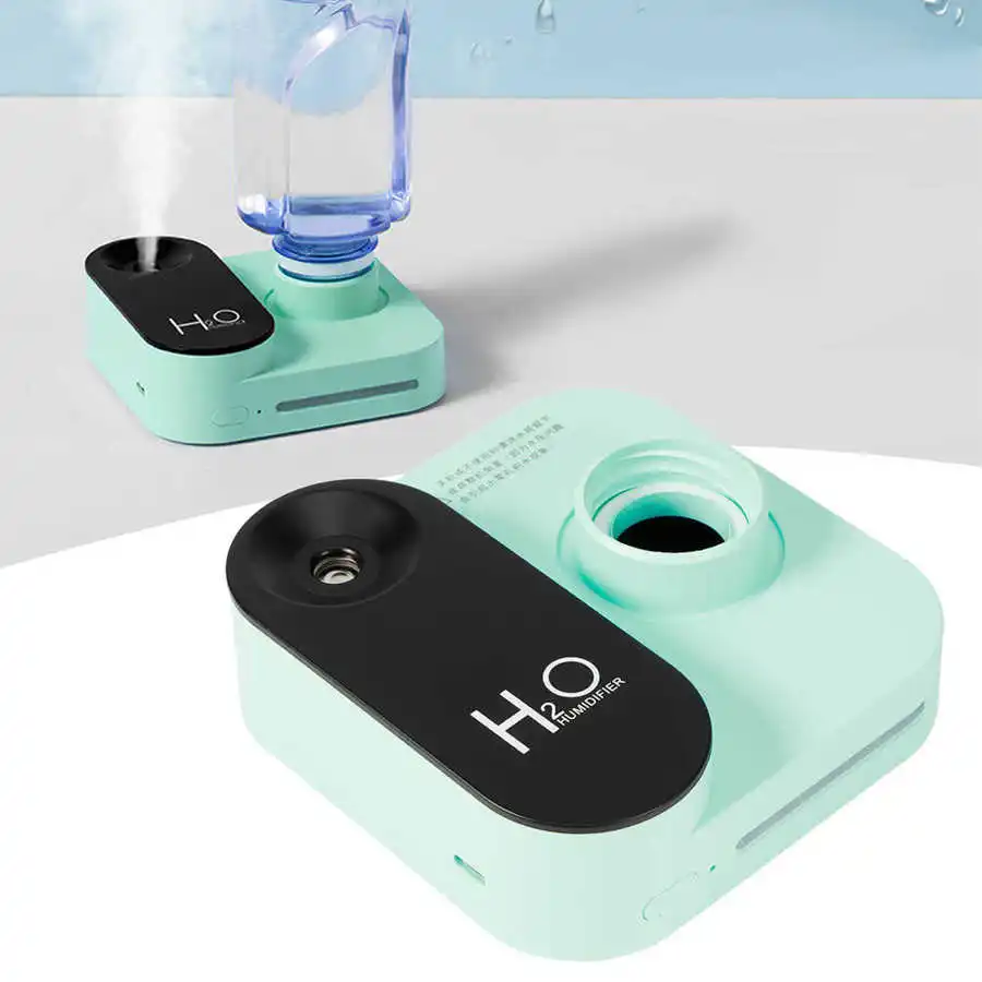 

Portable Air Humidifier Desktop Water Bottle Cool Mist Maker USB Rechargeable Humidification Aroma Diffuser with LED Night Light