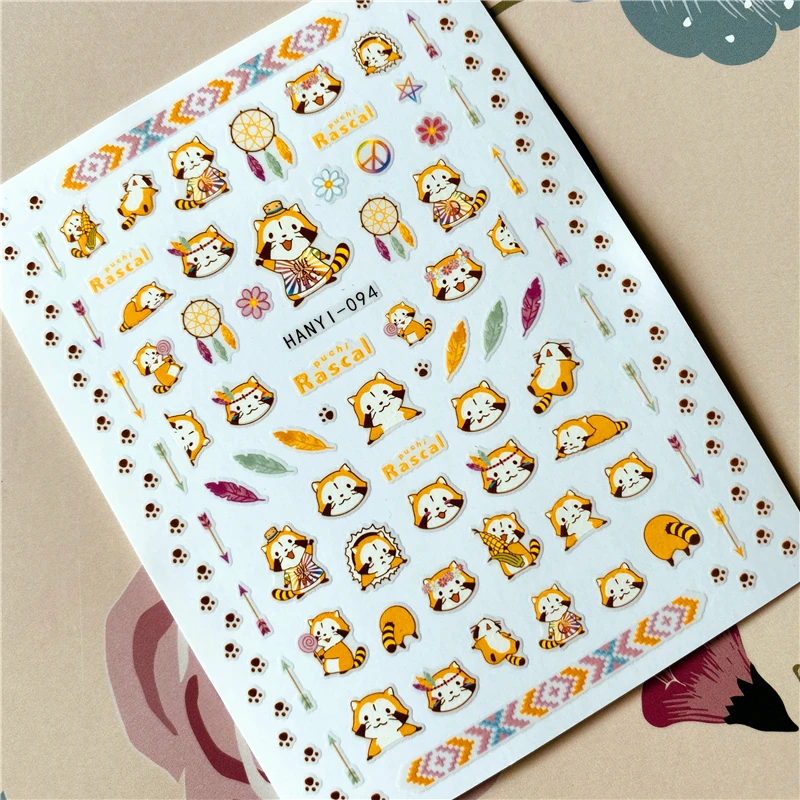 HANYI-068-077-275 животное кошка Hellokitty 3D задний клей для ногтей Наклейка для ногтей украшение для ногтей инструмент для ногтей украшение для ногтей - Цвет: HANYI-094