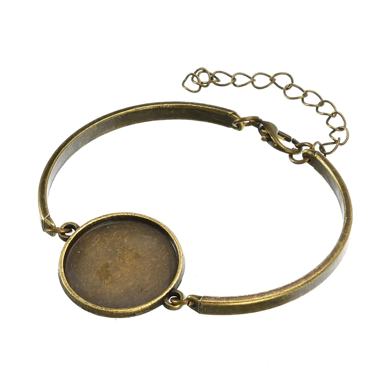 

1pc/5pcs 20mm Bangle Settings Bracelets Round Blank Cabochon Bracelet Base Trays DIY Jewelry Making Accessories