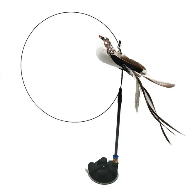 Pet Cat Toy Teaser Bell Feather Stretch Fishing Rod Play Wand Interactive Toys Pets Accessories High Qulity Replacement Heads 8