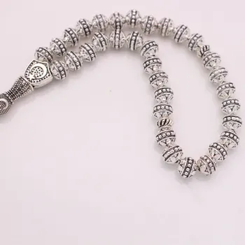 Ottoman Turkish Persian Crescent Moon Star Amulet Prayer 33 beads tasbih bracelets muslim Tasbih Allah