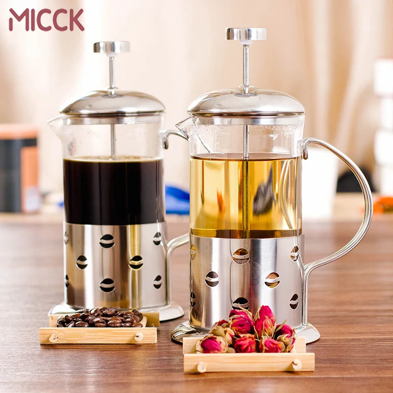 

MICCK Expresso French Press Coffee Pot Percolator Filter Press Glass Coffee Moka Pot Brewista Tools Coffee Kettle Milk Teapot