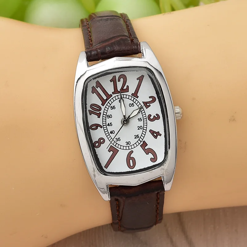 

Currency Hot Selling New Style Korean-style Trend Rectangular Fashion Leather Strap Watch Men And Women Casual Sports Quartz Wat