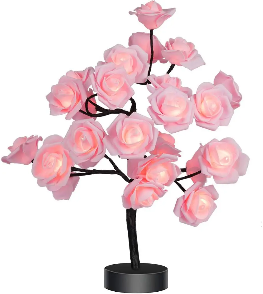 

Led lamp Rose Flower Tree Shape USB Port and Battery Powered Decorative LED Table Lights Parties,Xmas,Wedding