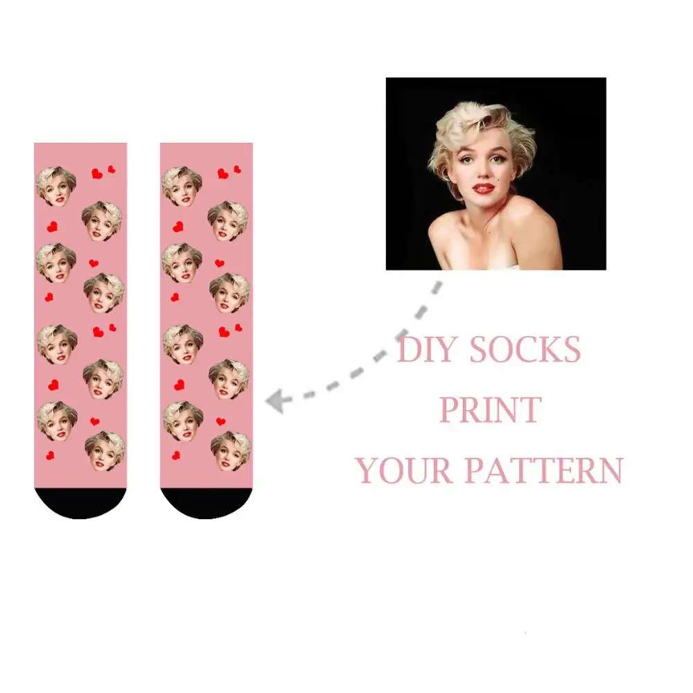 

3D Diy Printed Personalized Custom Women&Men's Sport Socks Heart Colorful Print Art Design Long Sock Christmas Gift