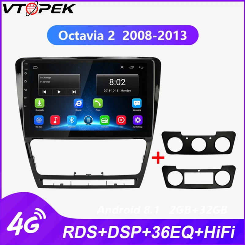 

Vropek Car Radio Multimedia Video Player Android for Skoda Octavia 2 A5 2008-2013 Navigation GPS RDS DSP 4G Network HIFI Wifi