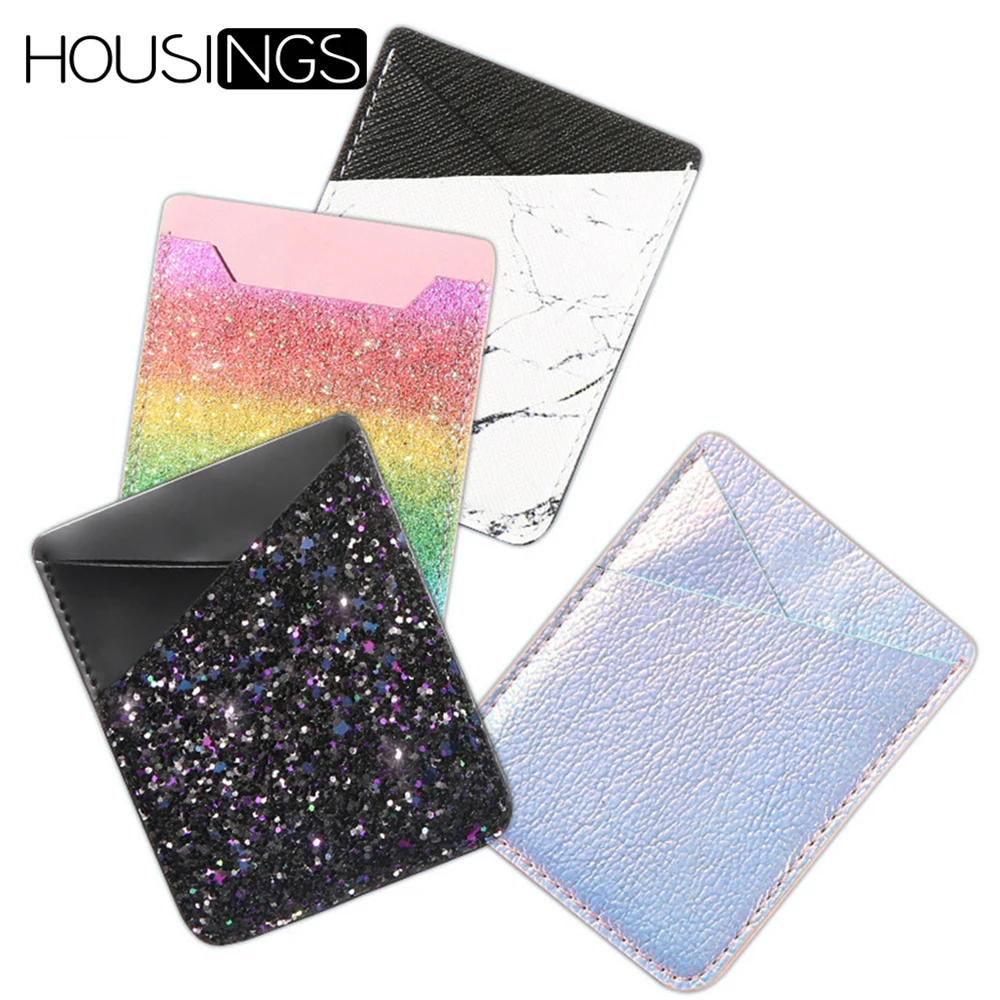

Colorfu Wallet Card Adhesive Sticker For iPhone 7 Plus Phone Pouch Holder For Samsung S9 Plus Credit ID Pocket Case For Huawei