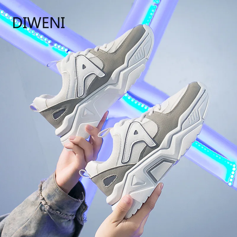 

Women Shoes Autumn White Shoes Sneakers Women Fashion 2020 Brand Retro Platform Shoes Ladies Footwear Breathable Mesh Sneakers