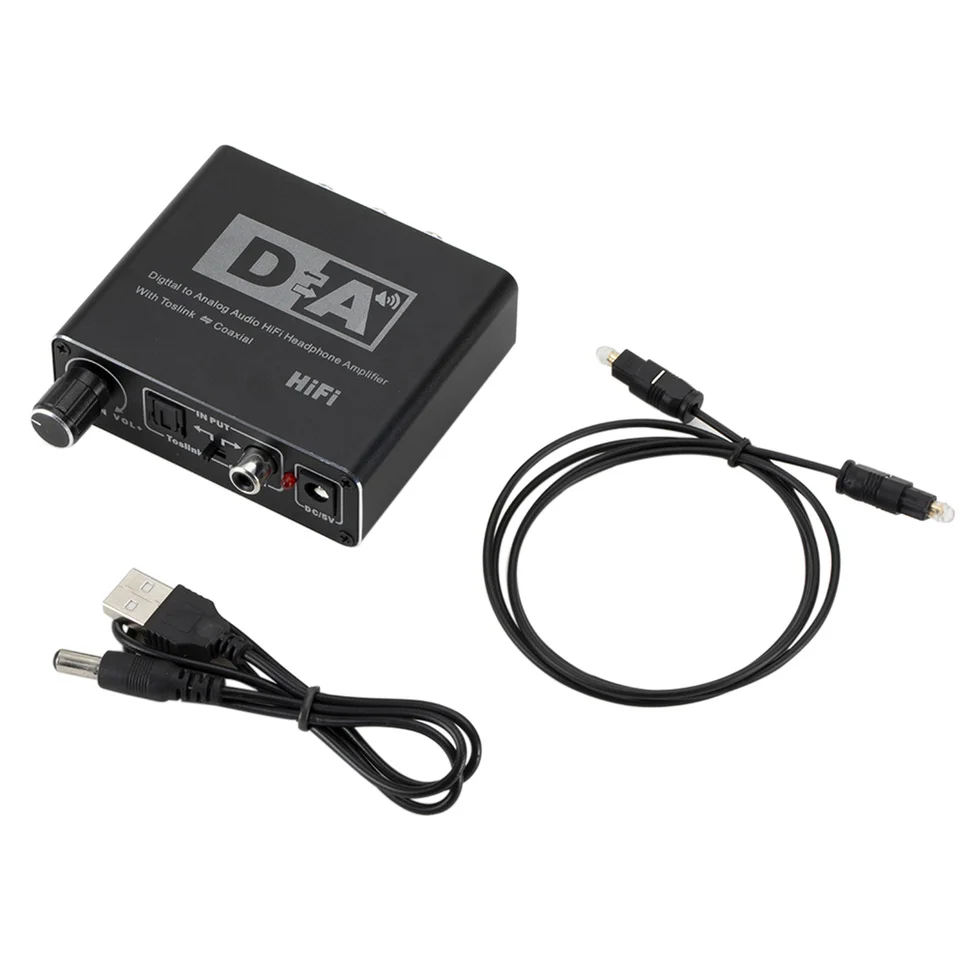 BGGQGG Hifi DAC Digital To Analog Audio Converter RCA 3 5mm Headphone Amplifier Toslink Optical Coaxial Output Portable DAC