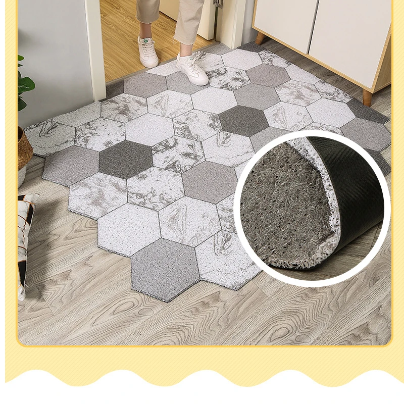 Nordic Style Thicken Long PVC Kitchen Mat Waterproof Carpet Floor Mat  Bedroom Hallway Rugs Anti-Slip Entrance Bath Mats Doormat