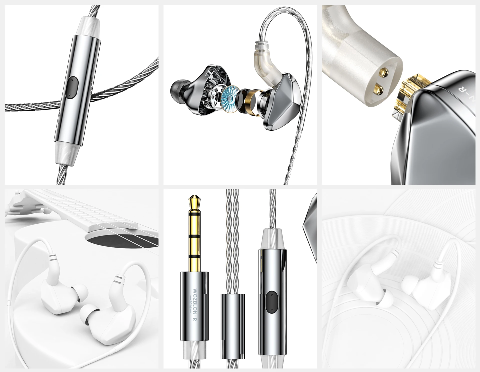 Fone de Ouvido Blon Único Driver Dinâmico Nova Chegada Iem Fones Áudio Música Durável 0.78mm 2pin Bl07 Bl03 Bl-07 - Image 6