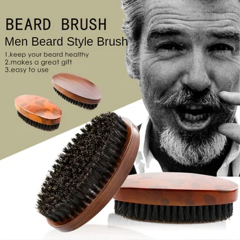 

Men's Camouflage Wild Boar Bristle Oval Beard Brush Comb Set Beard Comb Brushes Care Set Comb Beard Care Tool Lotus Handle G0327