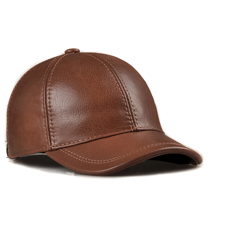 Spring Genuine Leather Baseball Sport Cap Hat Women's Men's Winter Warm Brand New Cow Skin Leather Newsboy Caps Hats 5 Colors 5