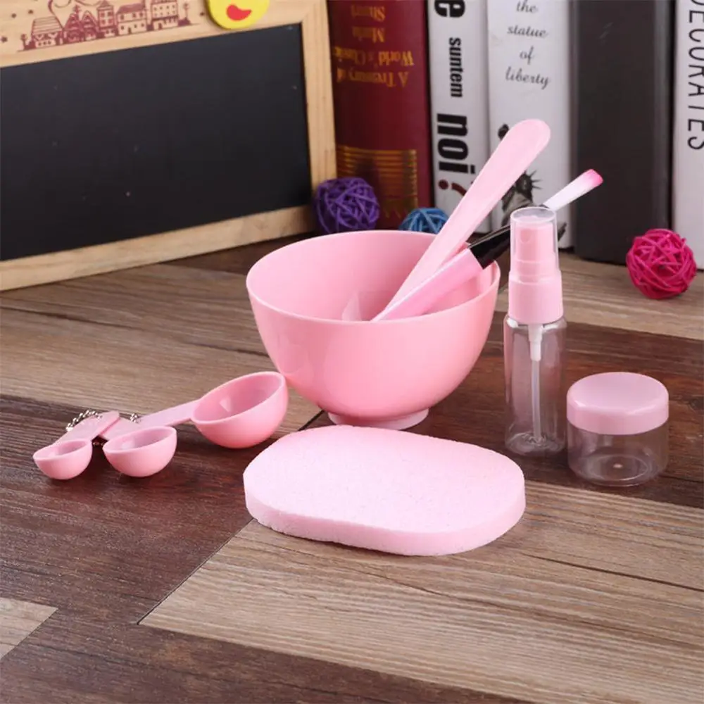 9 in 1 DIY Mask Bowl Brush Beauty Tool Homemade Stick Spray Bottle Measuring Spoon Make up Set Mixing Bowl Spray Bottle Powder