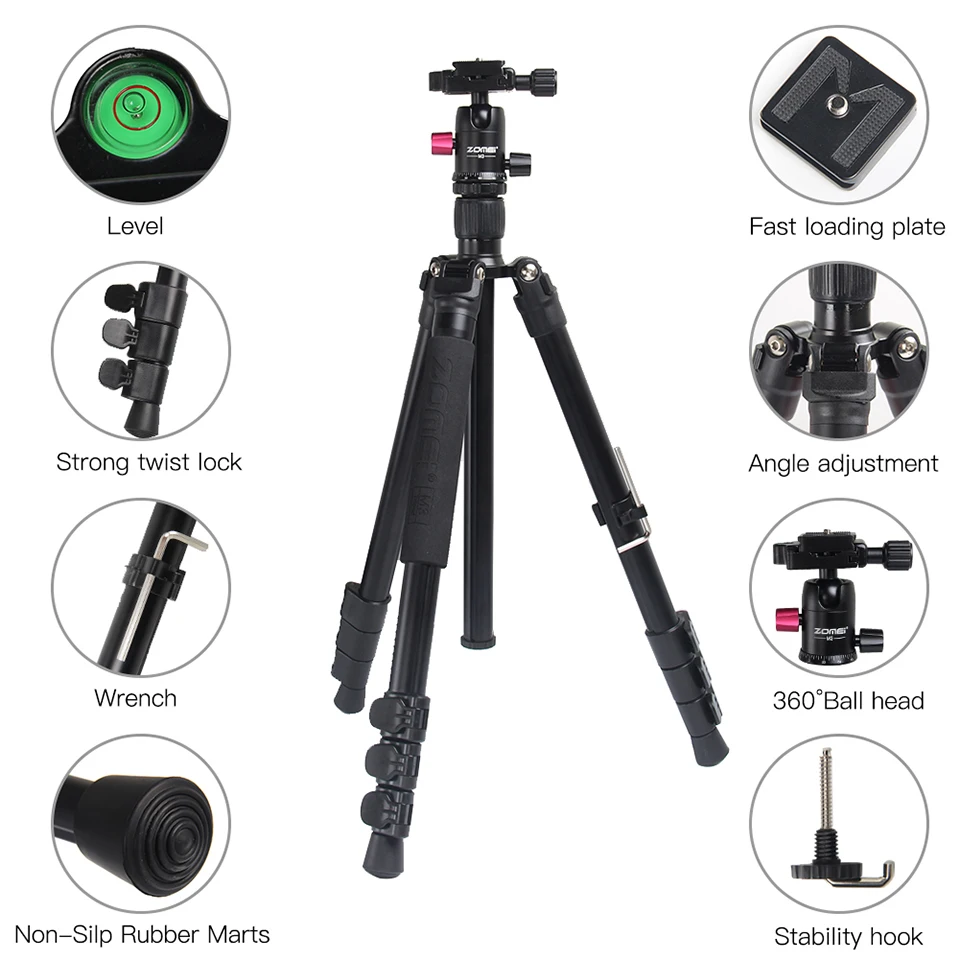 ZOMEI Aluminum Camera Tripod Monopod Stand
