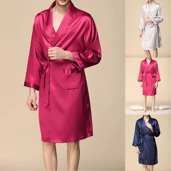 

Men's Long-sleeved Solid Color Suit Foreign Trade Home Service Pajamas