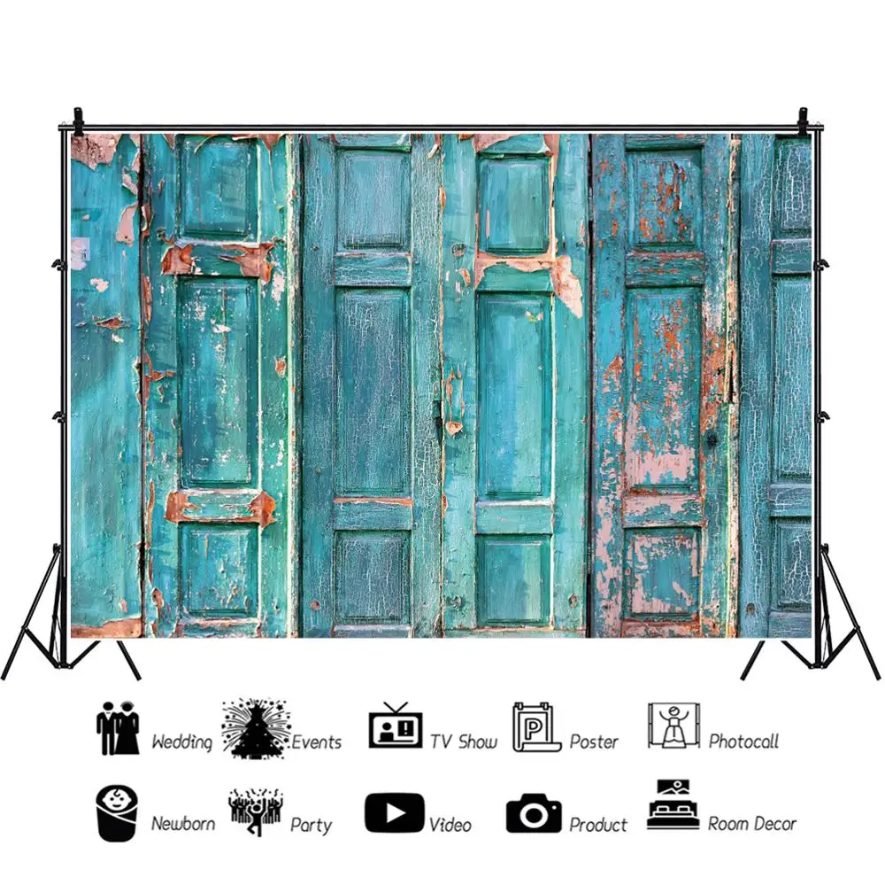 Фотофон Laeacco Blue Fade с деревянной доской вечерние фоны для фотостудии изображением