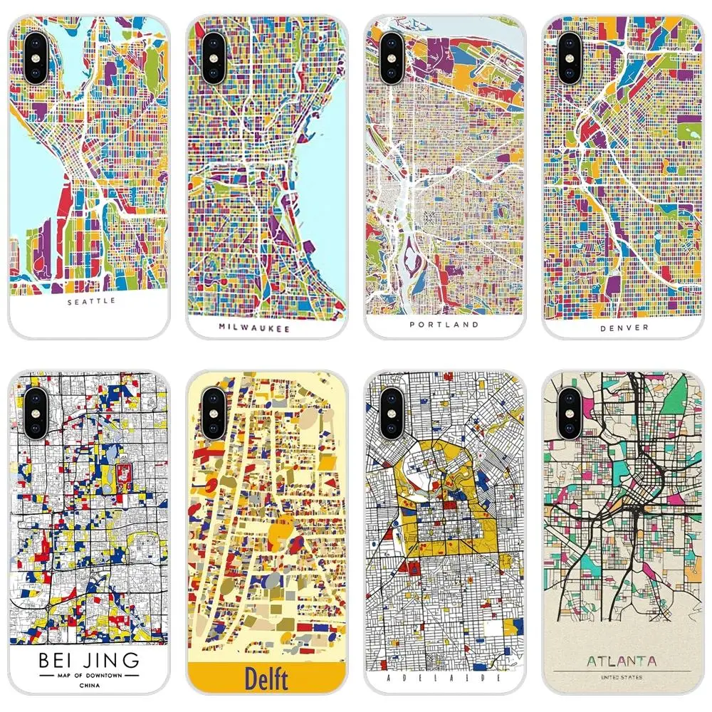 Эксклюзивный мягкий прозрачный чехол Ins с картой Европейского города для Huawei Honor