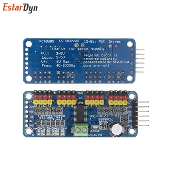 

10pcs/lot 16 Channel 12-bit PWM/Servo Driver-I2C interface PCA9685 module Raspberry pi shield module servo shield